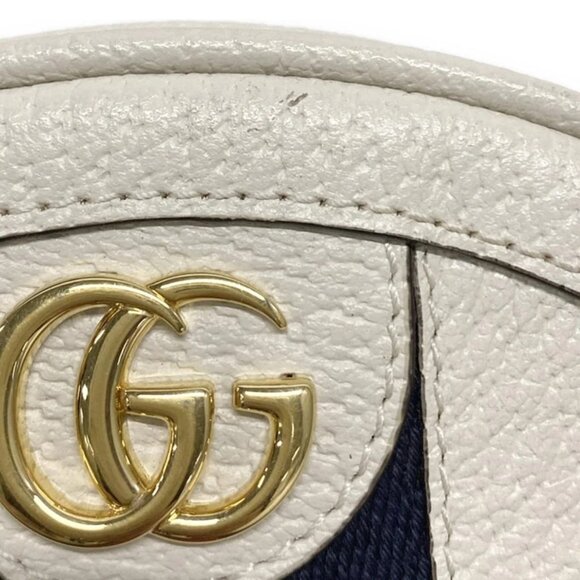 Auth GUCCI Ophidia GG Mini Backpack 598661 White Navy Red Leather Backpack - Picture 11 of 16